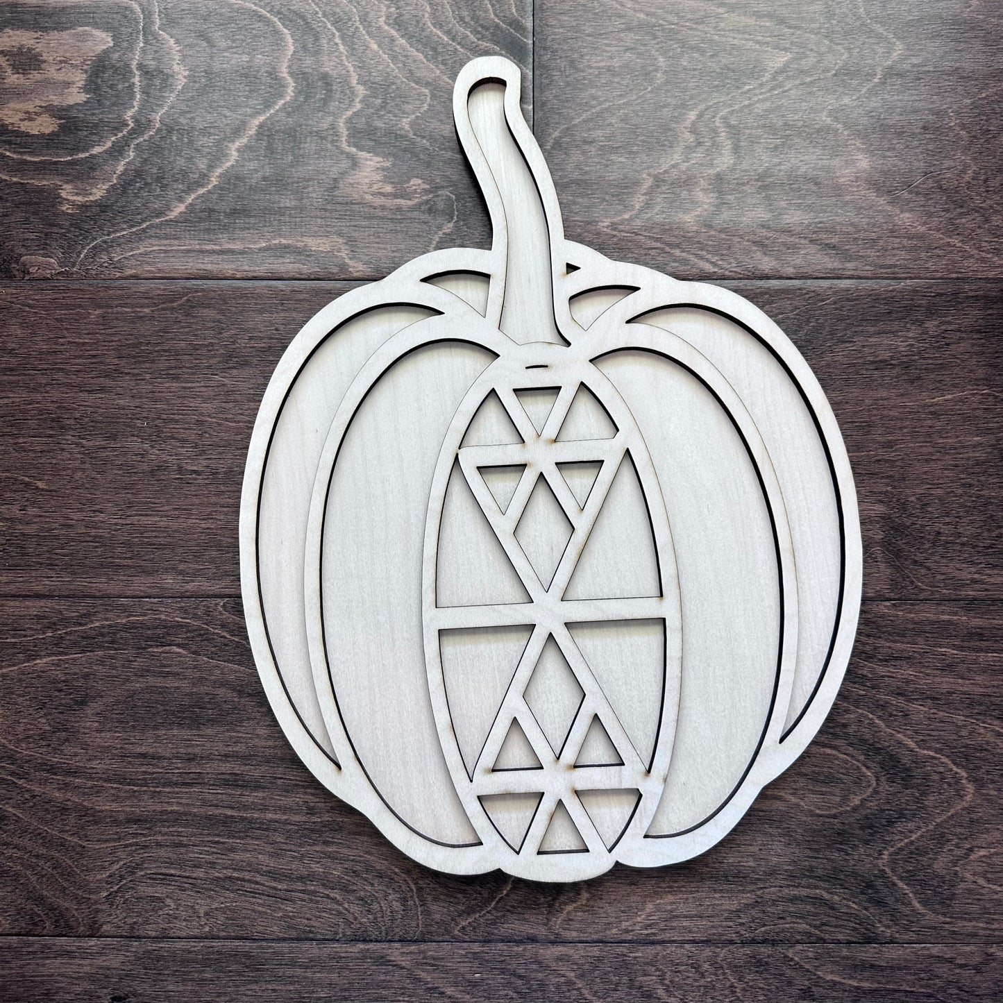 Taller, skinny pumpkin laser cut blank with boho design.