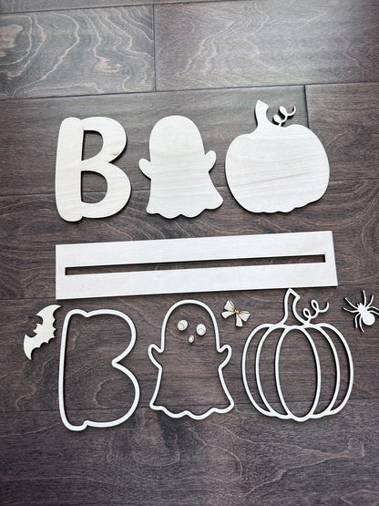 Cute Boo ghost pumpkin DIY Shelf Sitter