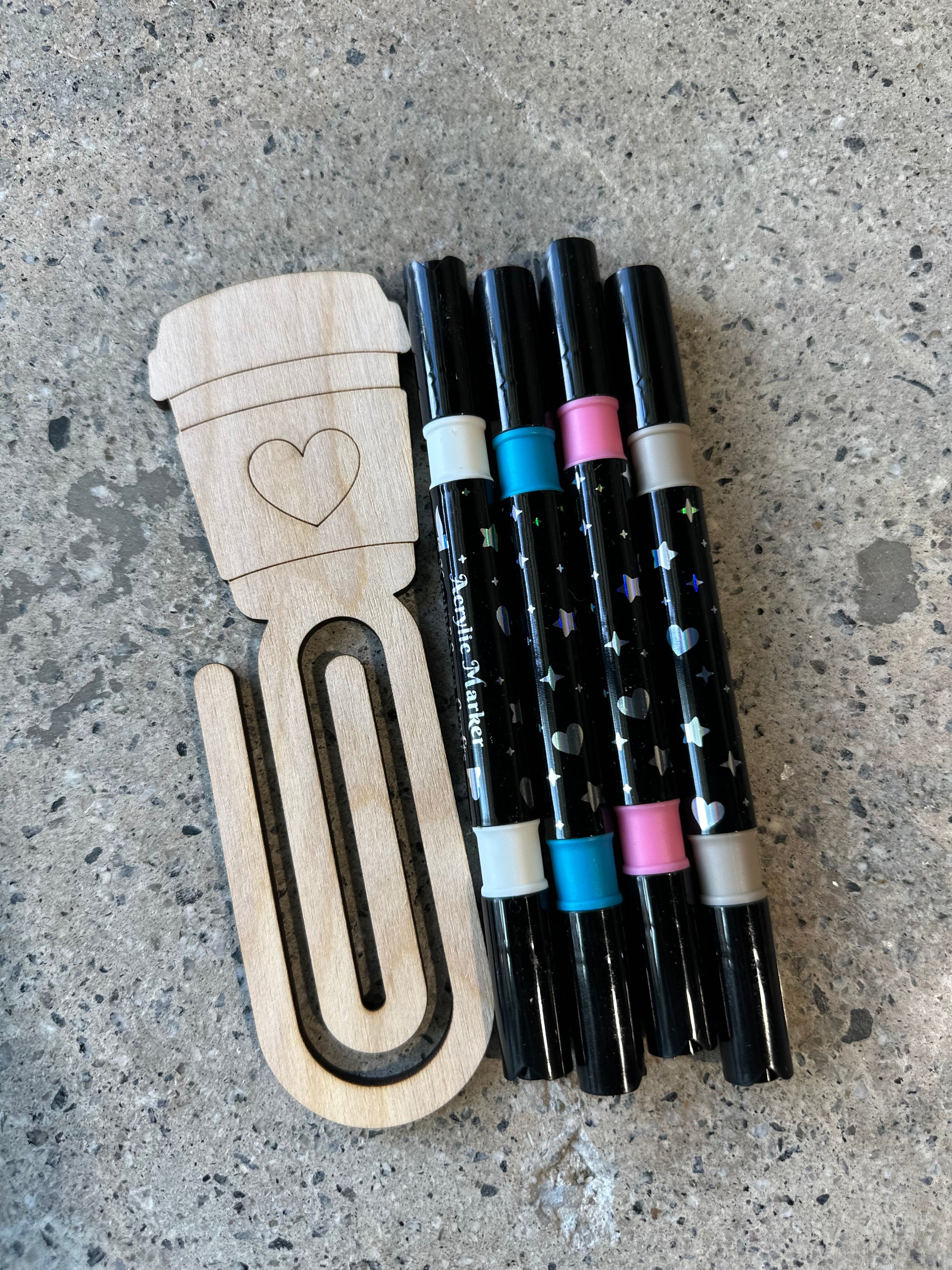 Paintable Coffee Cup Shaped Bookmark