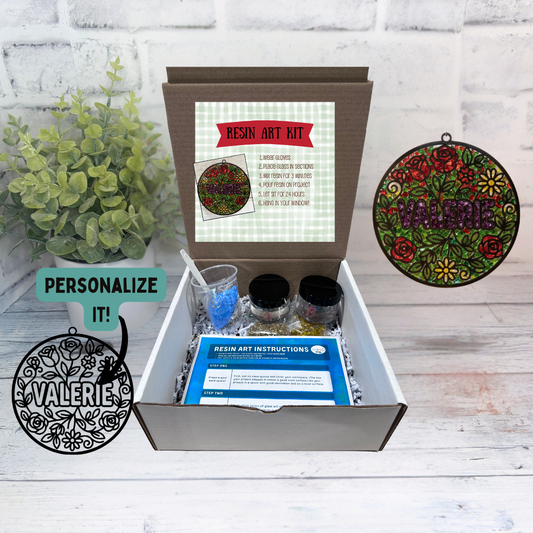 Suncatcher Kit, Crushed Glass Art, DIY Kit - Customize with a Name!