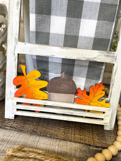 Tea Towel Display Insert - Fall Leaves and Acorn
