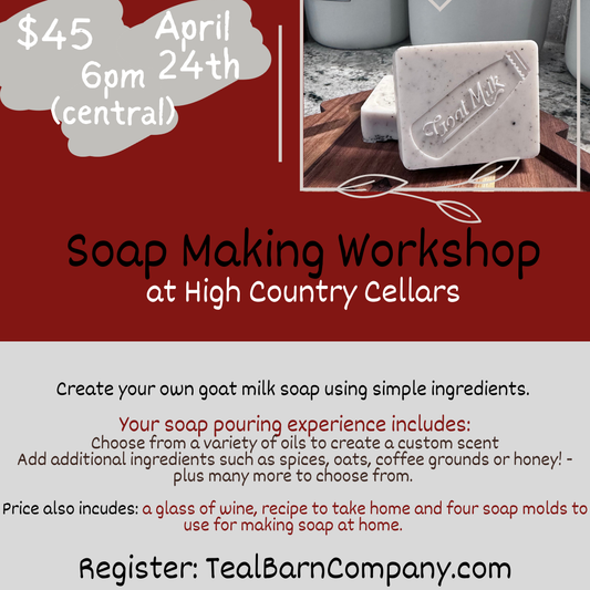 High Country Cellars - April Sip & Create - DIY Soap Workshop
