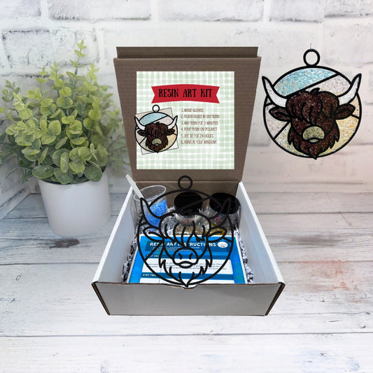 Cow Suncatcher Kit, Crushed Glass Art, DIY Kit