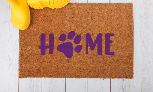 Doormat - Home Welcome Mat with Paw Print