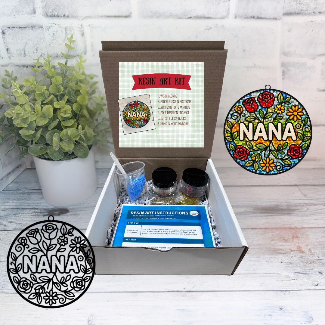 Suncatcher Kit, Crushed Glass Art, DIY Kit For Nana