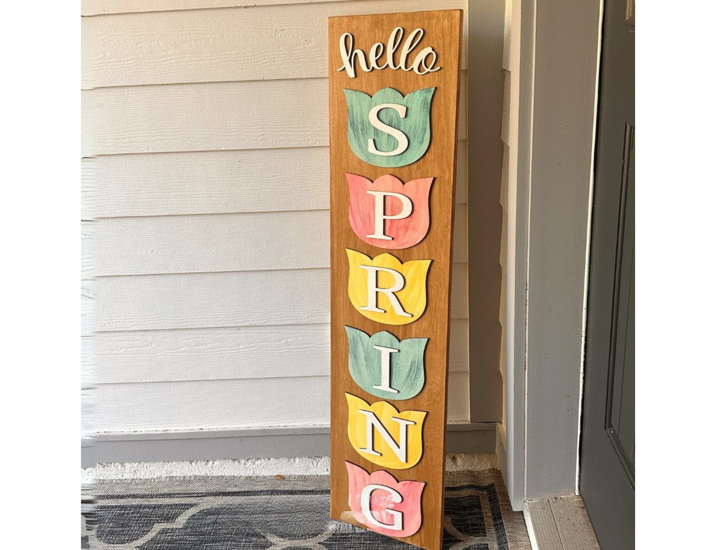 Porch Leaner - Hello Spring, Tulip Design, TBC5