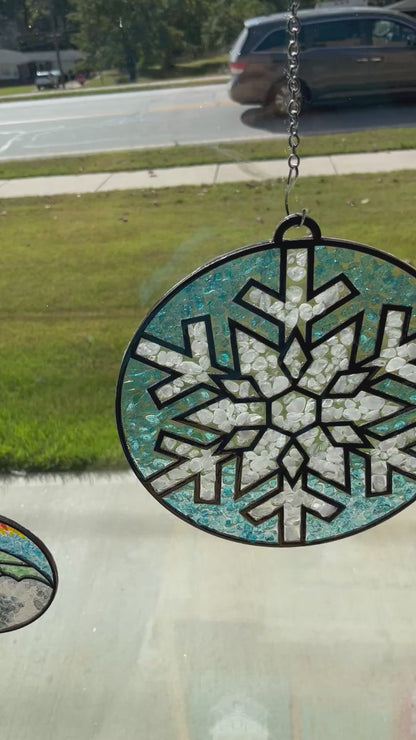 Snowflake Kit, Crushed Glass Art, DIY Kit